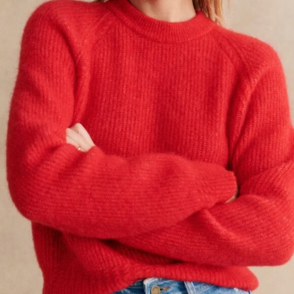 Sézane NWT Otto Jumper in Deep Red Size S - Picture 4 of 6